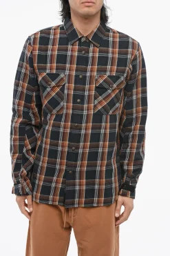 Online ICONS Overshirt Sahariana in Flanella di Cotone Motivo Tartan Uomo Camicie