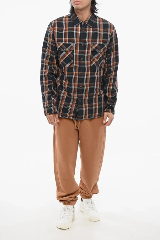 Online ICONS Overshirt Sahariana in Flanella di Cotone Motivo Tartan Uomo Camicie