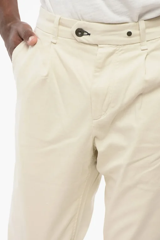 Sale ICONS Pantaloni Chino in Cotone Stretch ad 1 Pince Uomo Pantaloni
