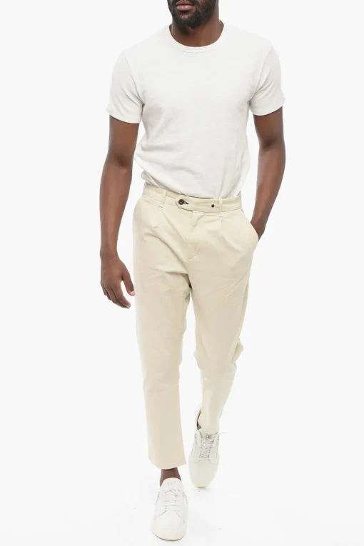 Sale ICONS Pantaloni Chino in Cotone Stretch ad 1 Pince Uomo Pantaloni