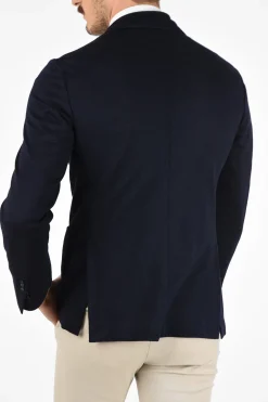 Best ID Blazer in Lino con Pettorina Removibile e Revers Classico Uomo Giacche