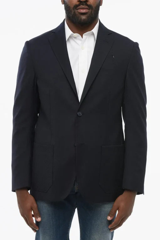 Outlet ID Blazer Monopetto IDENTITY Ricamato Con Taschino Zip Uomo Giacche