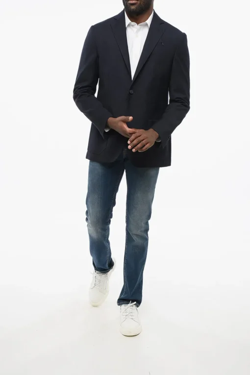 Outlet ID Blazer Monopetto IDENTITY Ricamato Con Taschino Zip Uomo Giacche