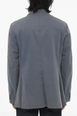 Online ID Blazer Semifoderato in Cotone con Tasche a Toppa Uomo Giacche