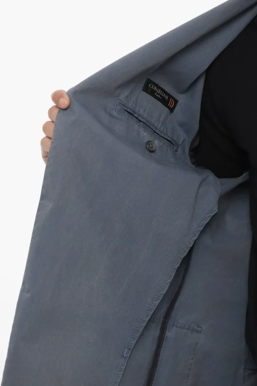 Online ID Blazer Semifoderato in Cotone con Tasche a Toppa Uomo Giacche