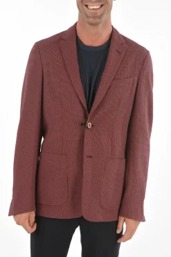 Sale ID Blazer Sfoderato con Motivo Micro Check Uomo Giacche