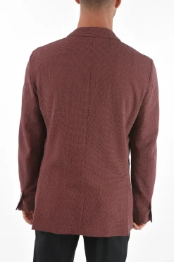 Sale ID Blazer Sfoderato con Motivo Micro Check Uomo Giacche