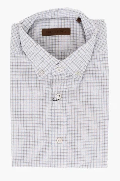 Clearance ID Camicia Button-down in Misto Cotone con Motivo Gingham Uomo Camicie