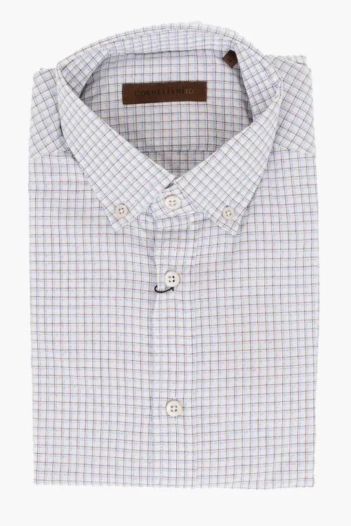 Clearance ID Camicia Button-down in Misto Cotone con Motivo Gingham Uomo Camicie
