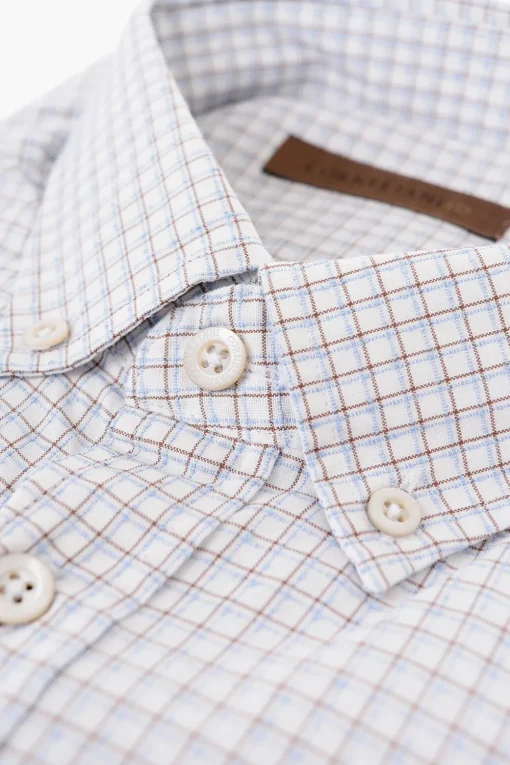 Clearance ID Camicia Button-down in Misto Cotone con Motivo Gingham Uomo Camicie
