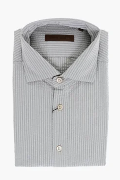 Discount ID Camicia in Cotone a Righe Awning Uomo Camicie