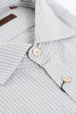 Discount ID Camicia in Cotone a Righe Awning Uomo Camicie