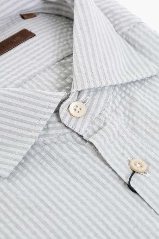 Discount ID Camicia in Cotone a Righe Awning Uomo Camicie