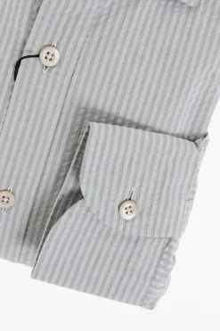Discount ID Camicia in Cotone a Righe Awning Uomo Camicie