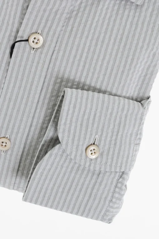 Discount ID Camicia in Cotone a Righe Awning Uomo Camicie