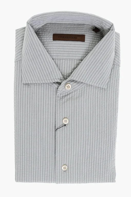 ID Camicia in Cotone a Righe Awning>Corneliani Online