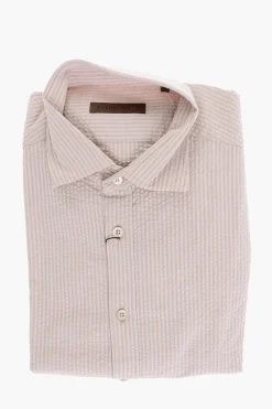 ID Camicia in Cotone a Righe Awning>Corneliani Outlet