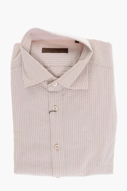 ID Camicia in Cotone a Righe Awning>Corneliani Outlet