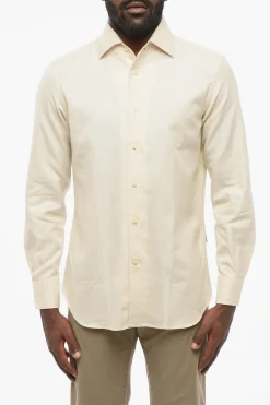 ID Camicia in Cotone con Motivo Pied de Poule>Corneliani Hot