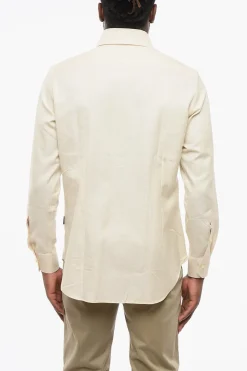 ID Camicia in Cotone con Motivo Pied de Poule>Corneliani Hot
