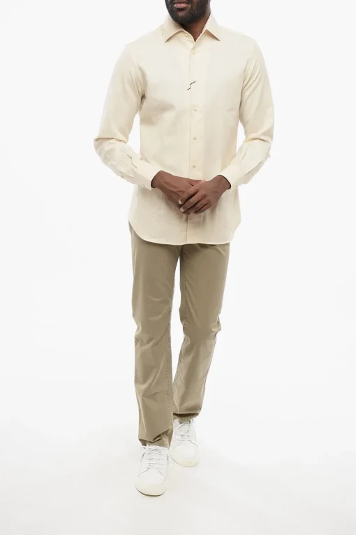 ID Camicia in Cotone con Motivo Pied de Poule>Corneliani Hot