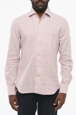 ID Camicia in Cotone con Motivo a Righe Balanced>Corneliani Best