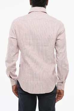 ID Camicia in Cotone con Motivo a Righe Balanced>Corneliani Best