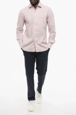 ID Camicia in Cotone con Motivo a Righe Balanced></noscript>Corneliani Best