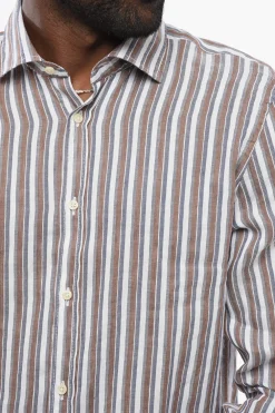ID Camicia in Misto Lino con Motivo a Righe Balanced></noscript>Corneliani Clearance