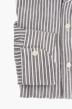 ID Camicia in Misto Lino con Motivo a Righe Balanced></noscript>Corneliani Fashion
