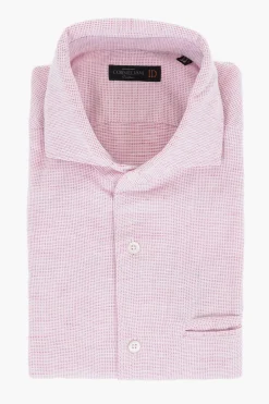 ID Camicia in Misto Lino Micro Pin Check>Corneliani Best