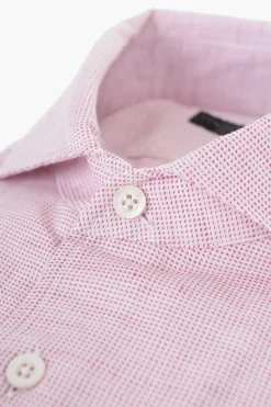ID Camicia in Misto Lino Micro Pin Check>Corneliani Best