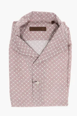 New ID Camicia in Seta con Motivo Floreale Uomo Camicie