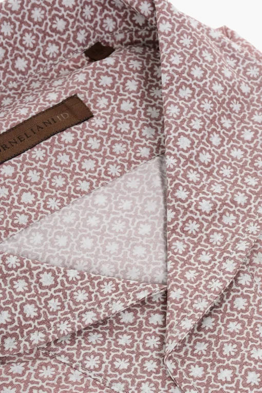 New ID Camicia in Seta con Motivo Floreale Uomo Camicie