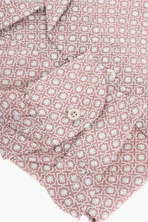 New ID Camicia in Seta con Motivo Floreale Uomo Camicie