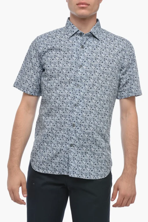 ID Camicia Slim Fit in Cotone con Motivo Floreale>Corneliani Sale