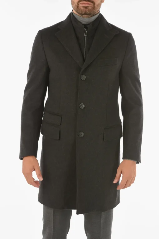 Discount ID cappotto chesterfield IDENTITY in lana vergine con chest piece removibile Uomo Cappotti E Trench
