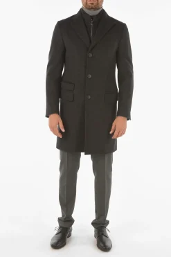 Discount ID cappotto chesterfield IDENTITY in lana vergine con chest piece removibile Uomo Cappotti E Trench