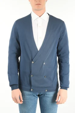 New ID Cardigan Doppiopetto in Cotone Uomo Maglieria