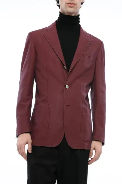 Online ID Giacca a 3 Bottoni in Cotone Due Spacchi Revers Classico Uomo Giacche