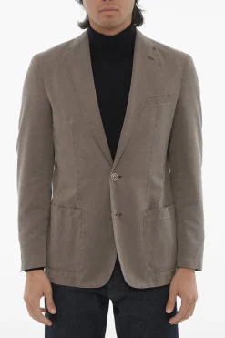 Outlet ID Giacca a 2 Bottoni Motivo Herringbone Sfoderata Uomo Giacche