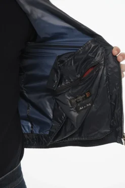 New ID Giacca a Vento in Nylon con Zip Frontale e Cappuccio Uomo Giubbotti