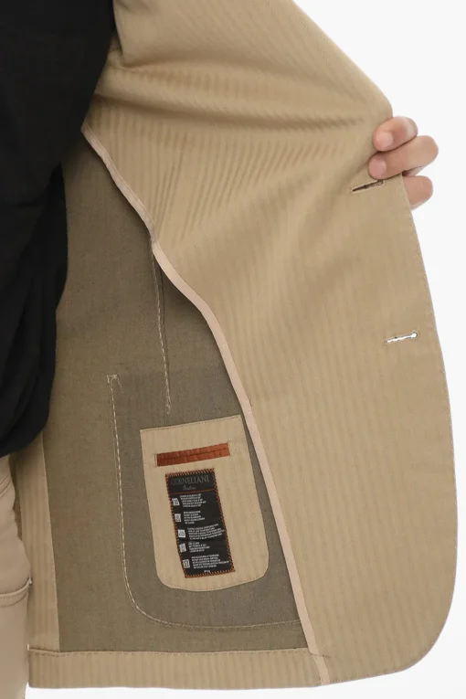 ID Giacca in Cotone e Seta Herringbone Sfoderata>Corneliani Online