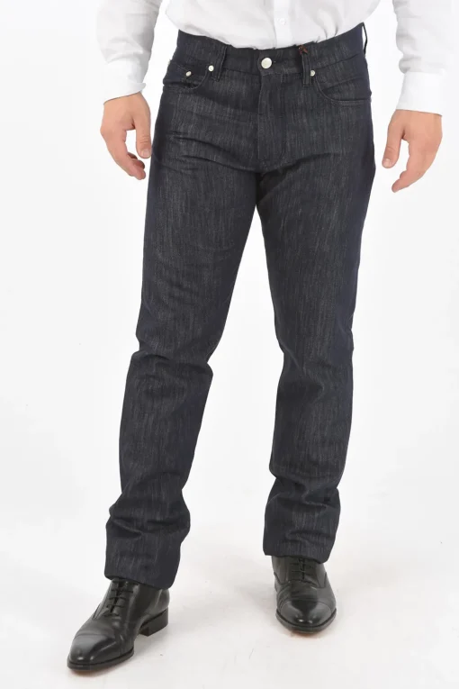 New ID Jeans a 5 Tasche in Cotone e Seta Uomo Jeans