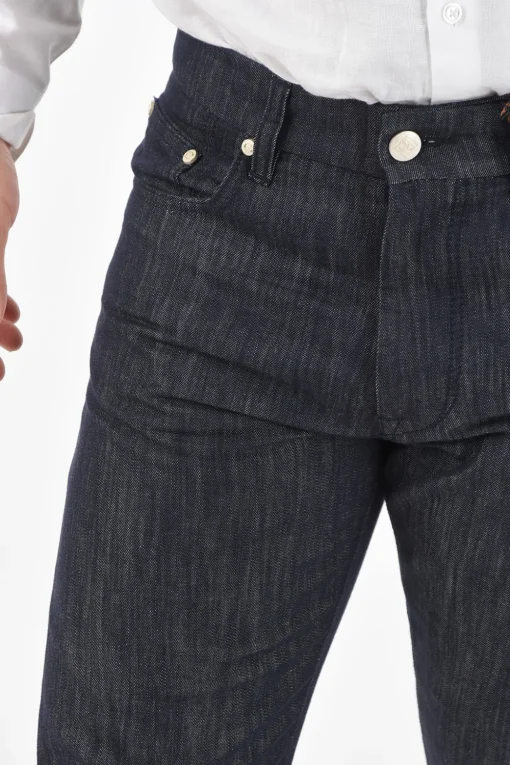 New ID Jeans a 5 Tasche in Cotone e Seta Uomo Jeans