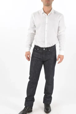 New ID Jeans a 5 Tasche in Cotone e Seta Uomo Jeans