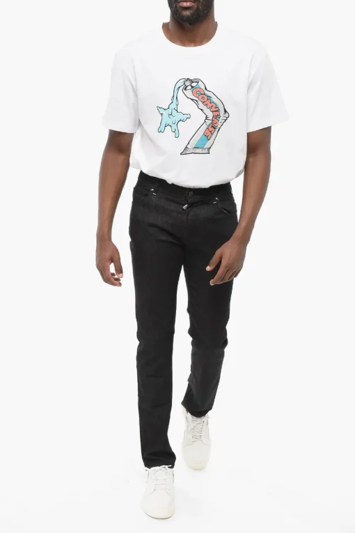 Fashion ID Jeans in Denim Stretch a Lavaggio Scuro Uomo Jeans