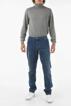 Discount ID Jeans Lavaggio Medio a Gamba Diritta Uomo Jeans