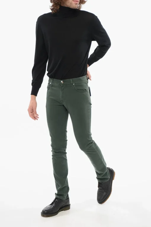 Sale ID Jeans Ricamati con Ton-sur-ton Uomo Pantaloni