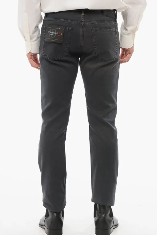 ID Jeans Slim Fit in Denim Stone Washed 14cm>Corneliani Fashion
